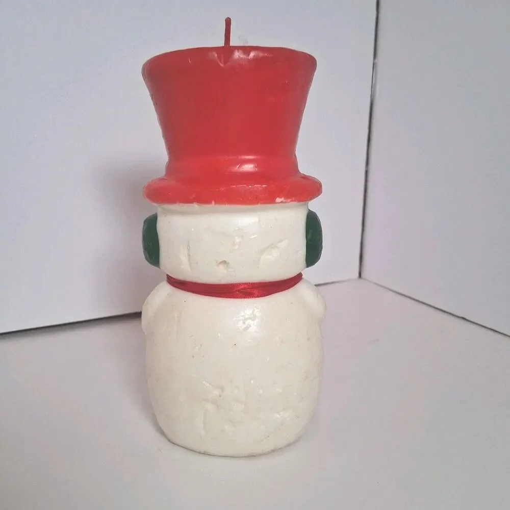 Vintage Snowman Christmas Candle Large 8